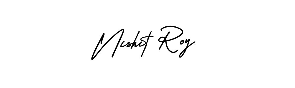 It looks lik you need a new signature style for name Nishit Roy. Design unique handwritten (AmerikaSignatureDemo-Regular) signature with our free signature maker in just a few clicks. Nishit Roy signature style 3 images and pictures png
