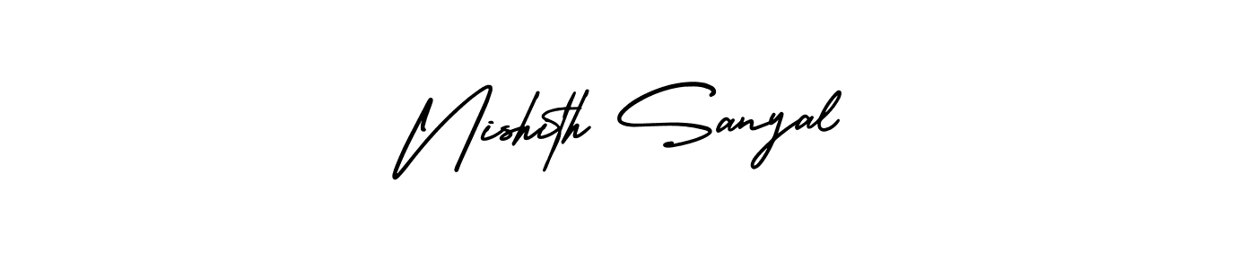 Similarly AmerikaSignatureDemo-Regular is the best handwritten signature design. Signature creator online .You can use it as an online autograph creator for name Nishith Sanyal. Nishith Sanyal signature style 3 images and pictures png