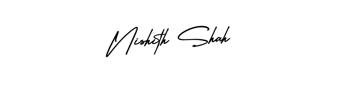 AmerikaSignatureDemo-Regular is a professional signature style that is perfect for those who want to add a touch of class to their signature. It is also a great choice for those who want to make their signature more unique. Get Nishith Shah name to fancy signature for free. Nishith Shah signature style 3 images and pictures png