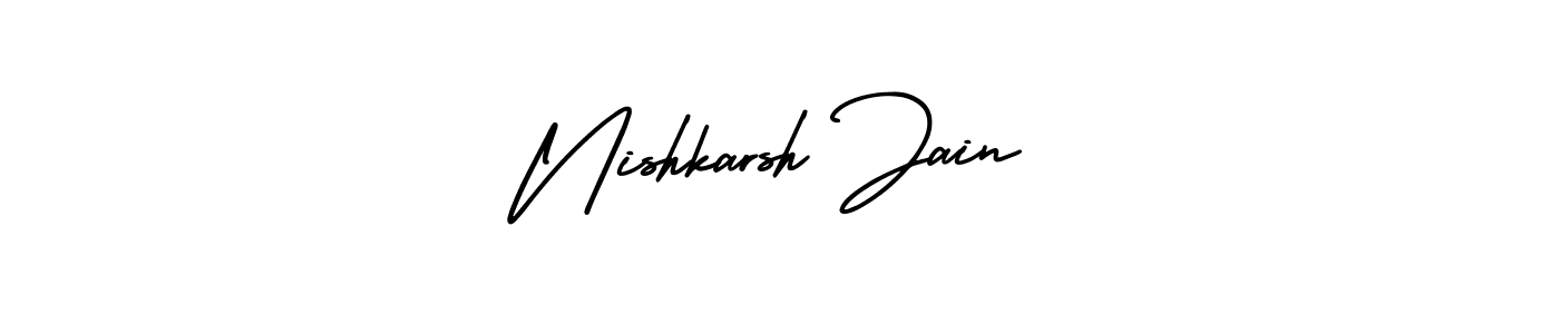 How to make Nishkarsh Jain name signature. Use AmerikaSignatureDemo-Regular style for creating short signs online. This is the latest handwritten sign. Nishkarsh Jain signature style 3 images and pictures png