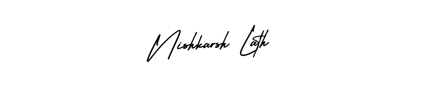 It looks lik you need a new signature style for name Nishkarsh Lath. Design unique handwritten (AmerikaSignatureDemo-Regular) signature with our free signature maker in just a few clicks. Nishkarsh Lath signature style 3 images and pictures png