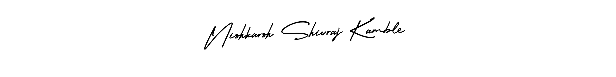 Nishkarsh Shivraj Kamble stylish signature style. Best Handwritten Sign (AmerikaSignatureDemo-Regular) for my name. Handwritten Signature Collection Ideas for my name Nishkarsh Shivraj Kamble. Nishkarsh Shivraj Kamble signature style 3 images and pictures png