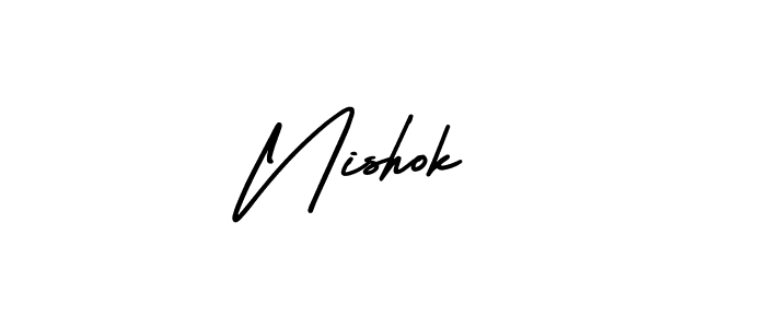 How to make Nishok  signature? AmerikaSignatureDemo-Regular is a professional autograph style. Create handwritten signature for Nishok  name. Nishok  signature style 3 images and pictures png