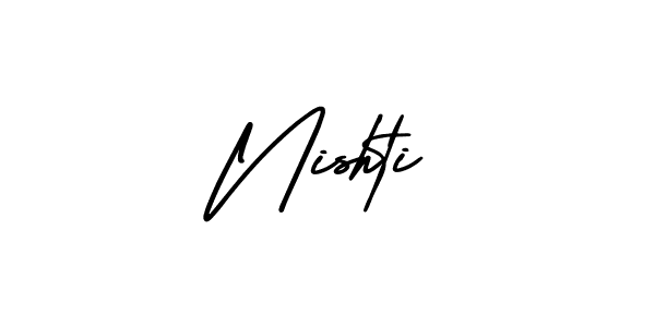 How to make Nishti name signature. Use AmerikaSignatureDemo-Regular style for creating short signs online. This is the latest handwritten sign. Nishti signature style 3 images and pictures png