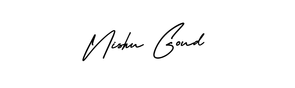 if you are searching for the best signature style for your name Nishu Goud. so please give up your signature search. here we have designed multiple signature styles  using AmerikaSignatureDemo-Regular. Nishu Goud signature style 3 images and pictures png