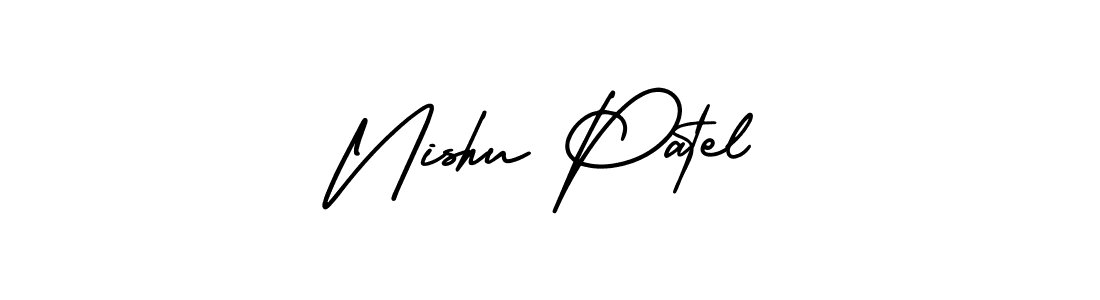 Make a short Nishu Patel signature style. Manage your documents anywhere anytime using AmerikaSignatureDemo-Regular. Create and add eSignatures, submit forms, share and send files easily. Nishu Patel signature style 3 images and pictures png