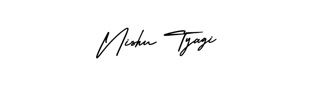 It looks lik you need a new signature style for name Nishu Tyagi. Design unique handwritten (AmerikaSignatureDemo-Regular) signature with our free signature maker in just a few clicks. Nishu Tyagi signature style 3 images and pictures png