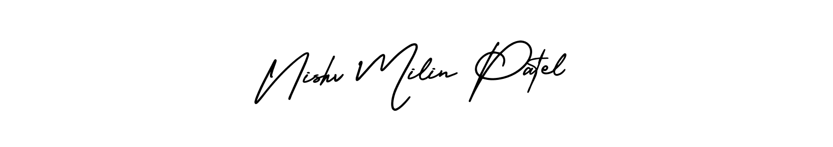 Also we have Nishv Milin Patel name is the best signature style. Create professional handwritten signature collection using AmerikaSignatureDemo-Regular autograph style. Nishv Milin Patel signature style 3 images and pictures png