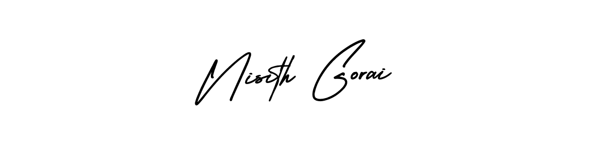 Design your own signature with our free online signature maker. With this signature software, you can create a handwritten (AmerikaSignatureDemo-Regular) signature for name Nisith Gorai. Nisith Gorai signature style 3 images and pictures png
