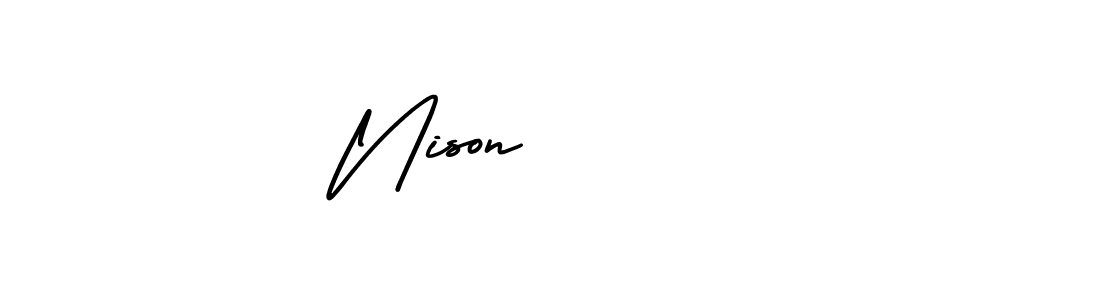 if you are searching for the best signature style for your name Nison      . so please give up your signature search. here we have designed multiple signature styles  using AmerikaSignatureDemo-Regular. Nison       signature style 3 images and pictures png