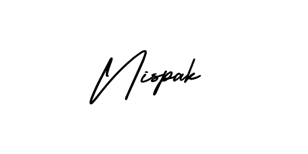 Nispak stylish signature style. Best Handwritten Sign (AmerikaSignatureDemo-Regular) for my name. Handwritten Signature Collection Ideas for my name Nispak. Nispak signature style 3 images and pictures png