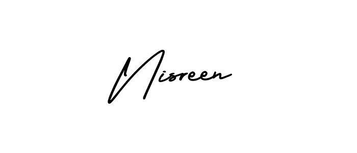 Design your own signature with our free online signature maker. With this signature software, you can create a handwritten (AmerikaSignatureDemo-Regular) signature for name Nisreen. Nisreen signature style 3 images and pictures png