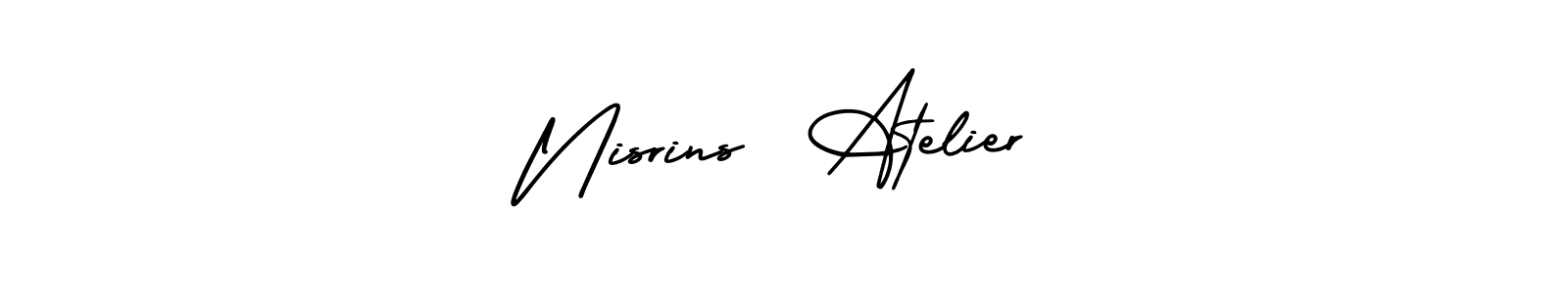 You can use this online signature creator to create a handwritten signature for the name Nisrins  Atelier. This is the best online autograph maker. Nisrins  Atelier signature style 3 images and pictures png