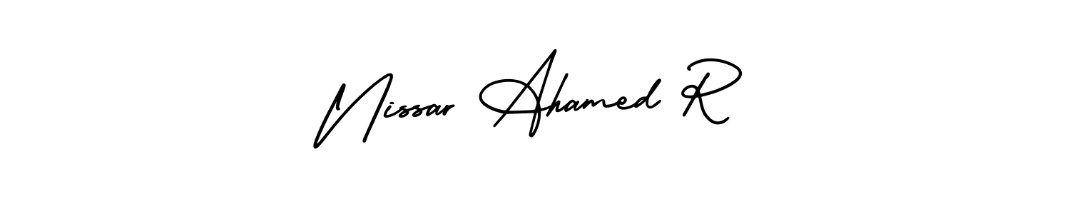 Here are the top 10 professional signature styles for the name Nissar Ahamed R. These are the best autograph styles you can use for your name. Nissar Ahamed R signature style 3 images and pictures png