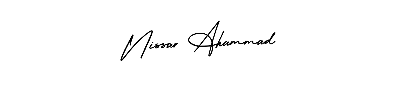 Make a beautiful signature design for name Nissar Ahammad. With this signature (AmerikaSignatureDemo-Regular) style, you can create a handwritten signature for free. Nissar Ahammad signature style 3 images and pictures png