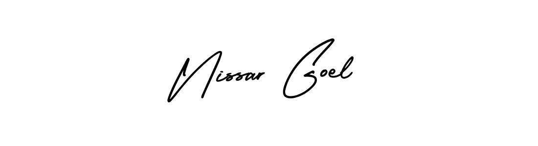 How to make Nissar Goel name signature. Use AmerikaSignatureDemo-Regular style for creating short signs online. This is the latest handwritten sign. Nissar Goel signature style 3 images and pictures png