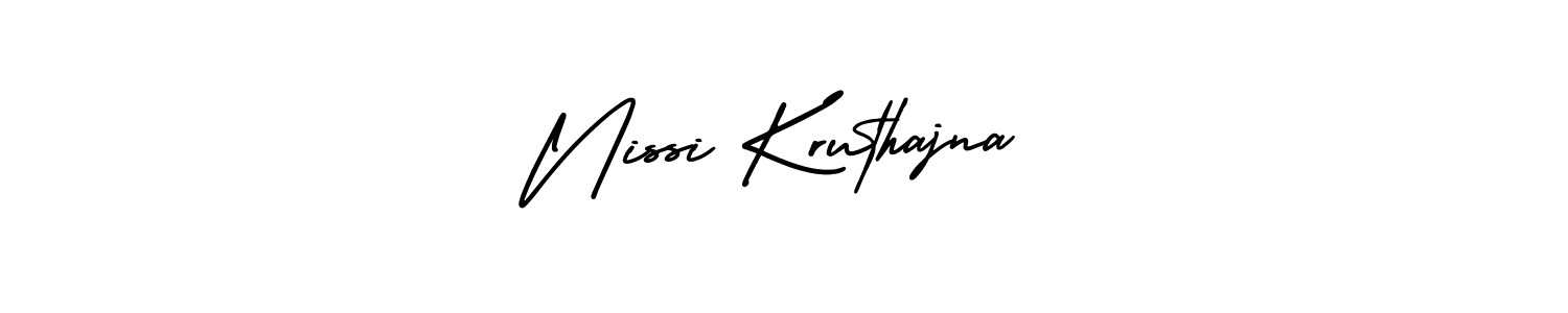 See photos of Nissi Kruthajna official signature by Spectra . Check more albums & portfolios. Read reviews & check more about AmerikaSignatureDemo-Regular font. Nissi Kruthajna signature style 3 images and pictures png