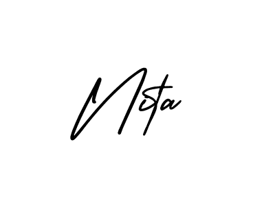 Design your own signature with our free online signature maker. With this signature software, you can create a handwritten (AmerikaSignatureDemo-Regular) signature for name Nita. Nita signature style 3 images and pictures png