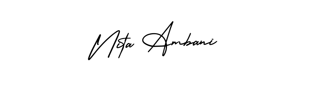 Nita Ambani stylish signature style. Best Handwritten Sign (AmerikaSignatureDemo-Regular) for my name. Handwritten Signature Collection Ideas for my name Nita Ambani. Nita Ambani signature style 3 images and pictures png