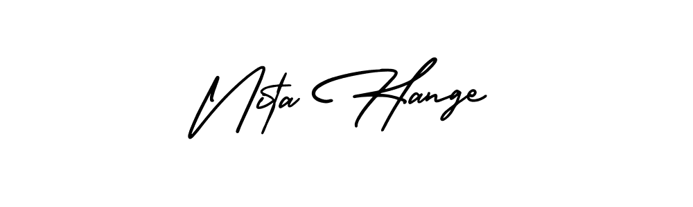 AmerikaSignatureDemo-Regular is a professional signature style that is perfect for those who want to add a touch of class to their signature. It is also a great choice for those who want to make their signature more unique. Get Nita Hange name to fancy signature for free. Nita Hange signature style 3 images and pictures png