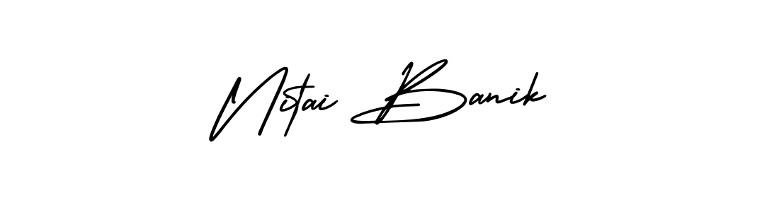 Make a short Nitai Banik signature style. Manage your documents anywhere anytime using AmerikaSignatureDemo-Regular. Create and add eSignatures, submit forms, share and send files easily. Nitai Banik signature style 3 images and pictures png