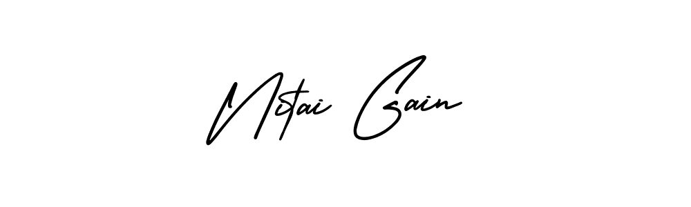 Nitai Gain stylish signature style. Best Handwritten Sign (AmerikaSignatureDemo-Regular) for my name. Handwritten Signature Collection Ideas for my name Nitai Gain. Nitai Gain signature style 3 images and pictures png