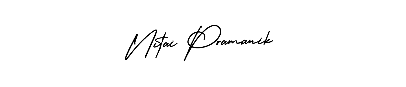 Similarly AmerikaSignatureDemo-Regular is the best handwritten signature design. Signature creator online .You can use it as an online autograph creator for name Nitai Pramanik. Nitai Pramanik signature style 3 images and pictures png