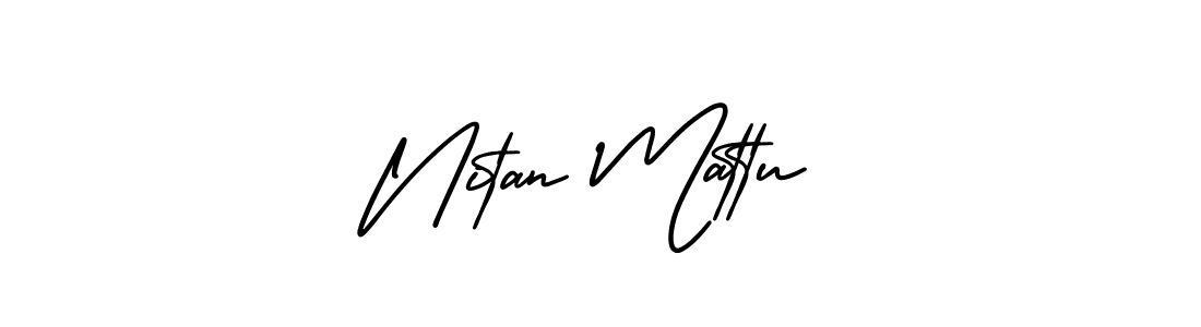 Design your own signature with our free online signature maker. With this signature software, you can create a handwritten (AmerikaSignatureDemo-Regular) signature for name Nitan Mattu. Nitan Mattu signature style 3 images and pictures png