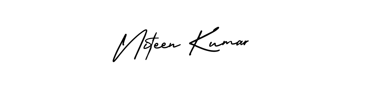 AmerikaSignatureDemo-Regular is a professional signature style that is perfect for those who want to add a touch of class to their signature. It is also a great choice for those who want to make their signature more unique. Get Niteen Kumar name to fancy signature for free. Niteen Kumar signature style 3 images and pictures png