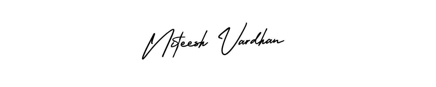 This is the best signature style for the Niteesh Vardhan name. Also you like these signature font (AmerikaSignatureDemo-Regular). Mix name signature. Niteesh Vardhan signature style 3 images and pictures png