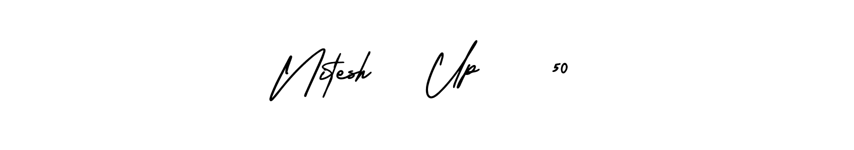Also we have Nitesh   Up    50 name is the best signature style. Create professional handwritten signature collection using AmerikaSignatureDemo-Regular autograph style. Nitesh   Up    50 signature style 3 images and pictures png