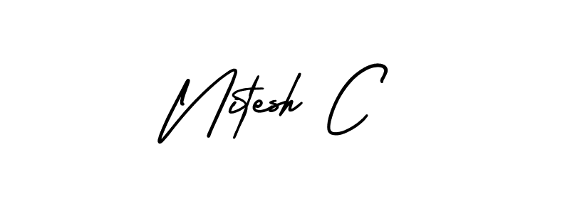 Once you've used our free online signature maker to create your best signature AmerikaSignatureDemo-Regular style, it's time to enjoy all of the benefits that Nitesh C name signing documents. Nitesh C signature style 3 images and pictures png