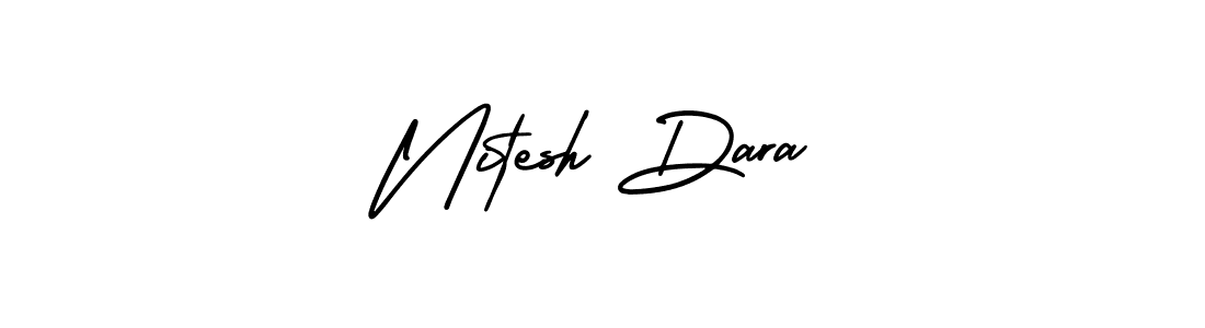 This is the best signature style for the Nitesh Dara name. Also you like these signature font (AmerikaSignatureDemo-Regular). Mix name signature. Nitesh Dara signature style 3 images and pictures png