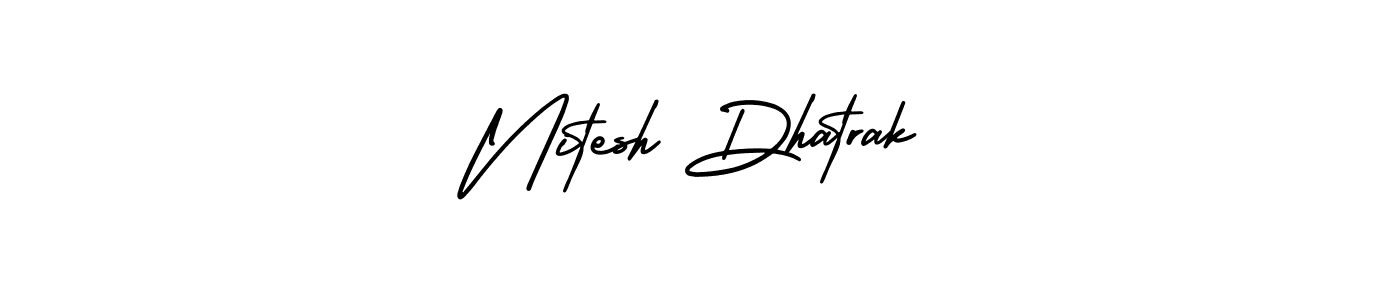 Make a beautiful signature design for name Nitesh Dhatrak. With this signature (AmerikaSignatureDemo-Regular) style, you can create a handwritten signature for free. Nitesh Dhatrak signature style 3 images and pictures png