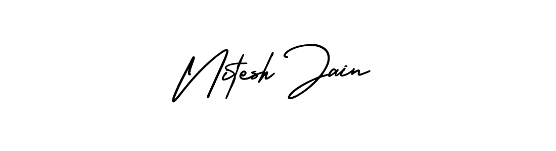 Make a beautiful signature design for name Nitesh Jain. With this signature (AmerikaSignatureDemo-Regular) style, you can create a handwritten signature for free. Nitesh Jain signature style 3 images and pictures png