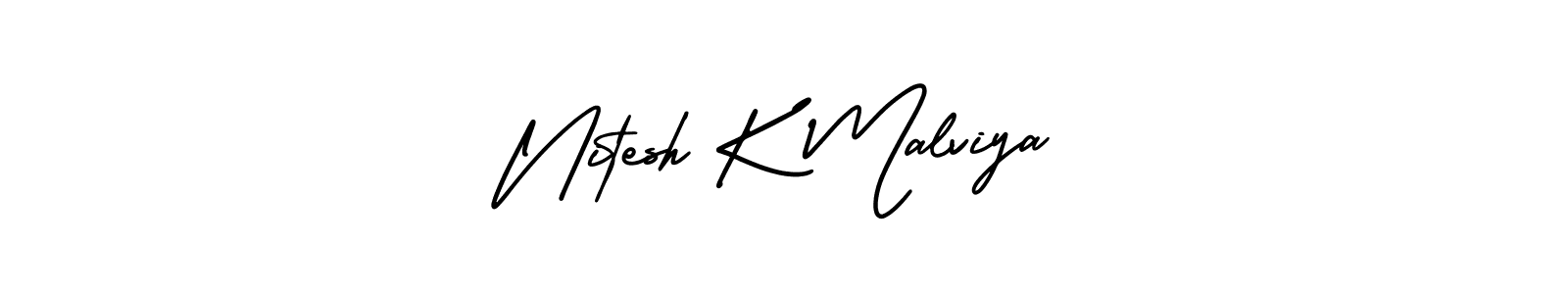 Create a beautiful signature design for name Nitesh K Malviya. With this signature (AmerikaSignatureDemo-Regular) fonts, you can make a handwritten signature for free. Nitesh K Malviya signature style 3 images and pictures png