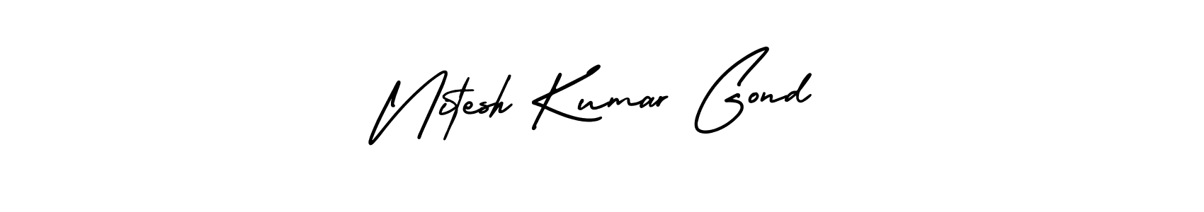Use a signature maker to create a handwritten signature online. With this signature software, you can design (AmerikaSignatureDemo-Regular) your own signature for name Nitesh Kumar Gond. Nitesh Kumar Gond signature style 3 images and pictures png