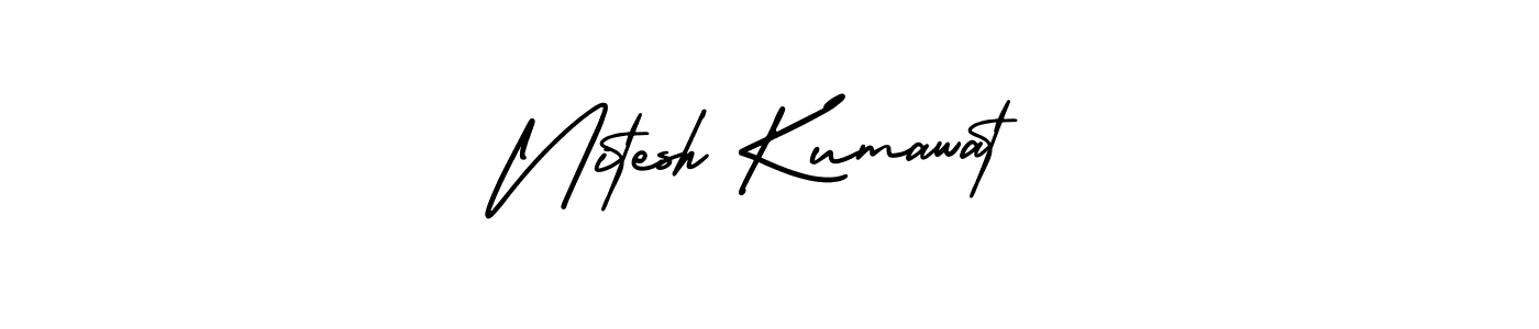 How to Draw Nitesh Kumawat signature style? AmerikaSignatureDemo-Regular is a latest design signature styles for name Nitesh Kumawat. Nitesh Kumawat signature style 3 images and pictures png