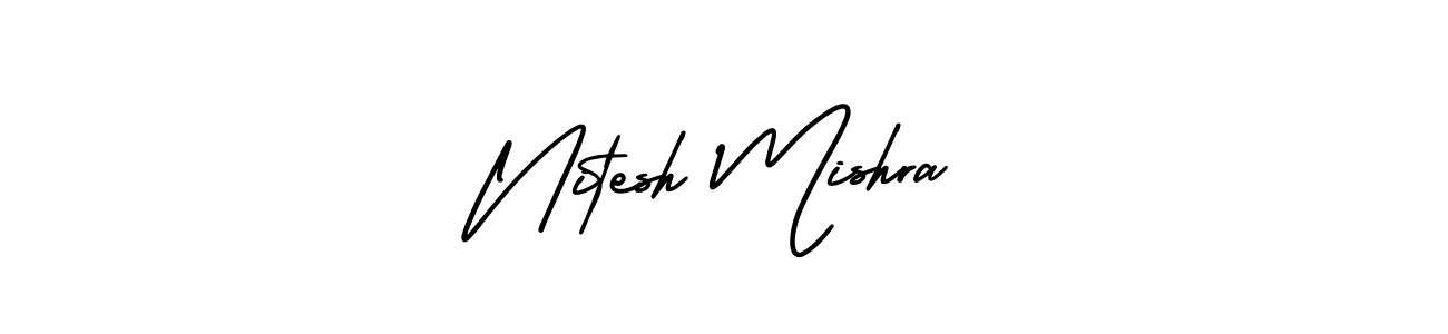 How to make Nitesh Mishra name signature. Use AmerikaSignatureDemo-Regular style for creating short signs online. This is the latest handwritten sign. Nitesh Mishra signature style 3 images and pictures png