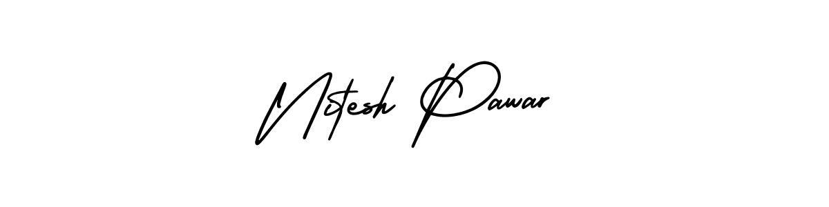 How to make Nitesh Pawar signature? AmerikaSignatureDemo-Regular is a professional autograph style. Create handwritten signature for Nitesh Pawar name. Nitesh Pawar signature style 3 images and pictures png