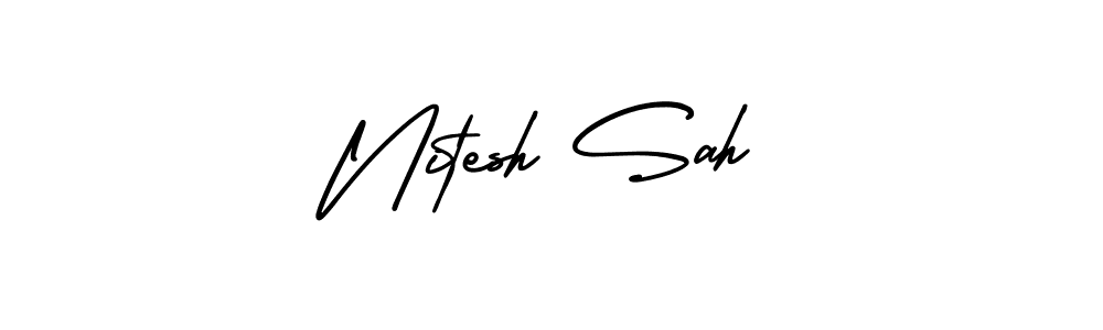 Make a short Nitesh Sah signature style. Manage your documents anywhere anytime using AmerikaSignatureDemo-Regular. Create and add eSignatures, submit forms, share and send files easily. Nitesh Sah signature style 3 images and pictures png