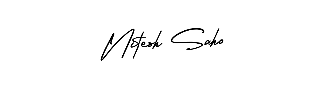 Create a beautiful signature design for name Nitesh Saho. With this signature (AmerikaSignatureDemo-Regular) fonts, you can make a handwritten signature for free. Nitesh Saho signature style 3 images and pictures png