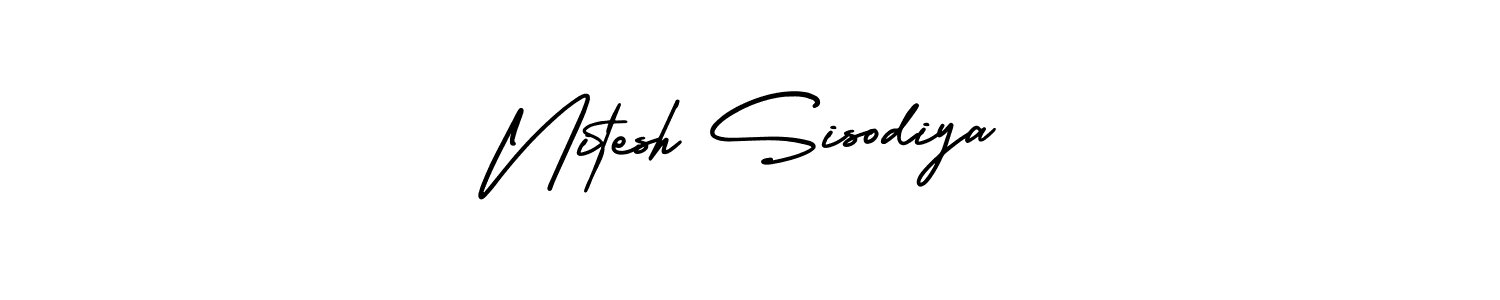 Make a beautiful signature design for name Nitesh Sisodiya. Use this online signature maker to create a handwritten signature for free. Nitesh Sisodiya signature style 3 images and pictures png