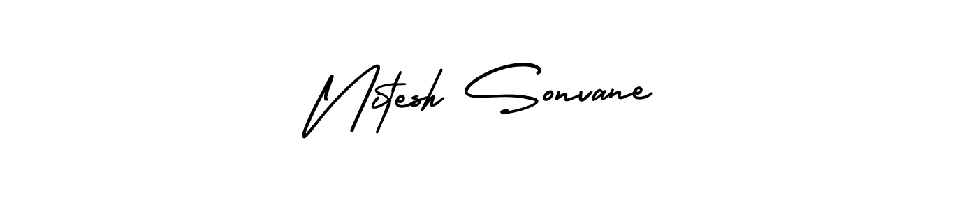 Make a beautiful signature design for name Nitesh Sonvane. With this signature (AmerikaSignatureDemo-Regular) style, you can create a handwritten signature for free. Nitesh Sonvane signature style 3 images and pictures png