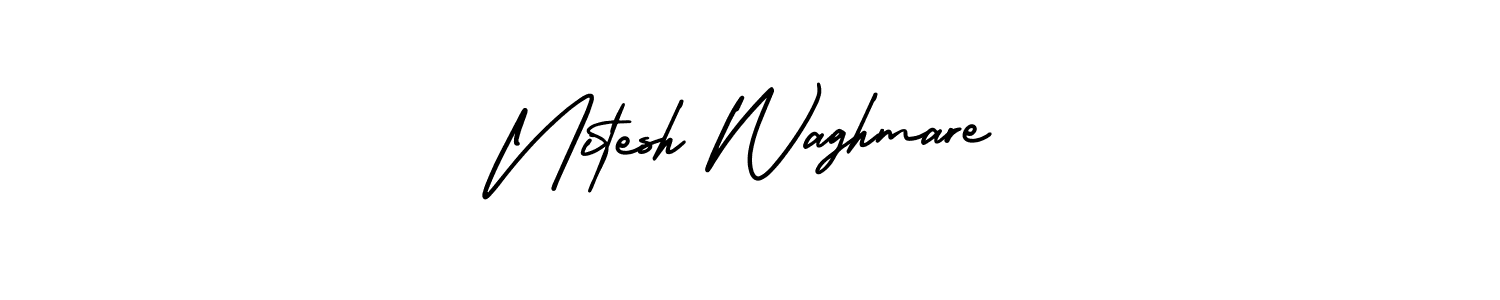 Create a beautiful signature design for name Nitesh Waghmare. With this signature (AmerikaSignatureDemo-Regular) fonts, you can make a handwritten signature for free. Nitesh Waghmare signature style 3 images and pictures png