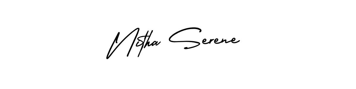 Create a beautiful signature design for name Nitha Serene. With this signature (AmerikaSignatureDemo-Regular) fonts, you can make a handwritten signature for free. Nitha Serene signature style 3 images and pictures png