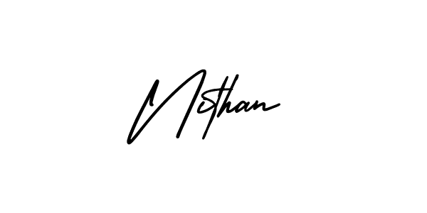 Nithan stylish signature style. Best Handwritten Sign (AmerikaSignatureDemo-Regular) for my name. Handwritten Signature Collection Ideas for my name Nithan. Nithan signature style 3 images and pictures png