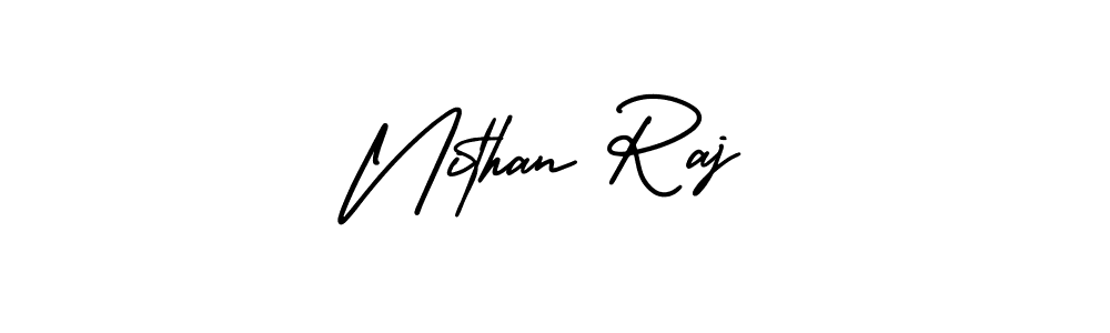 Use a signature maker to create a handwritten signature online. With this signature software, you can design (AmerikaSignatureDemo-Regular) your own signature for name Nithan Raj. Nithan Raj signature style 3 images and pictures png