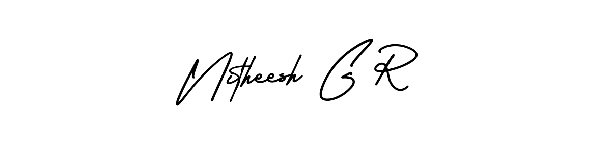 Make a beautiful signature design for name Nitheesh G R. Use this online signature maker to create a handwritten signature for free. Nitheesh G R signature style 3 images and pictures png