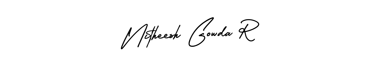 Make a beautiful signature design for name Nitheesh Gowda R. With this signature (AmerikaSignatureDemo-Regular) style, you can create a handwritten signature for free. Nitheesh Gowda R signature style 3 images and pictures png